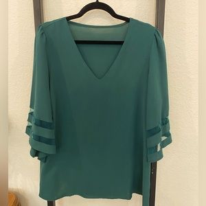 Dark green flowy top